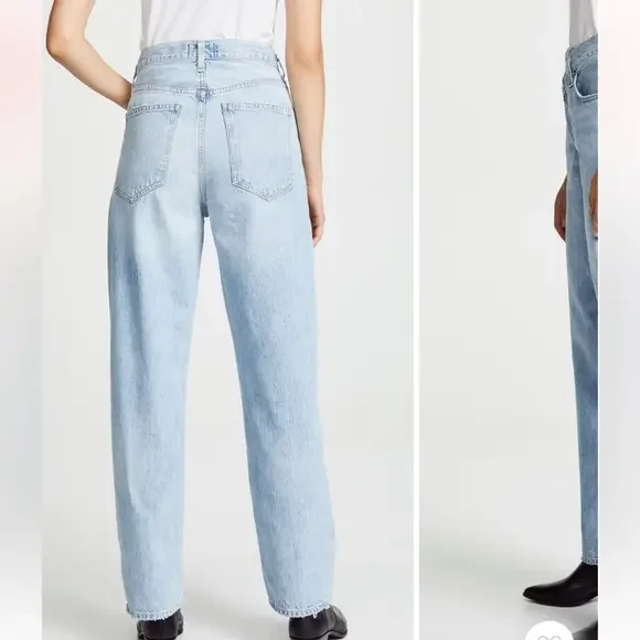 AGOLDE Criss Cross Upsized Jeans size 25 Straight‎ Leg High Rise - Picture 2 of 12